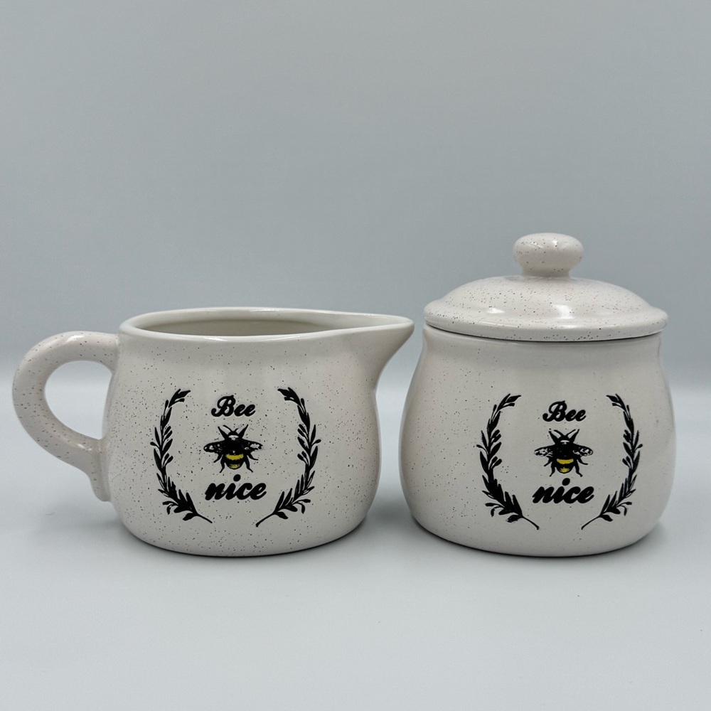 Bee Collection “Bee Nice” Ceramic Sugar & Creamer Set